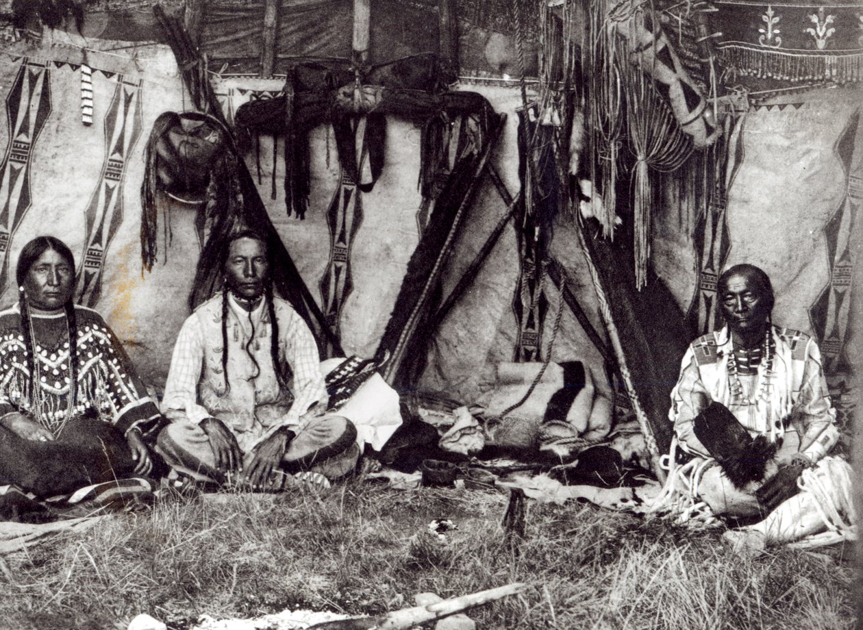 Piegan Lodge Interior by Edward Sheriff Curtis
