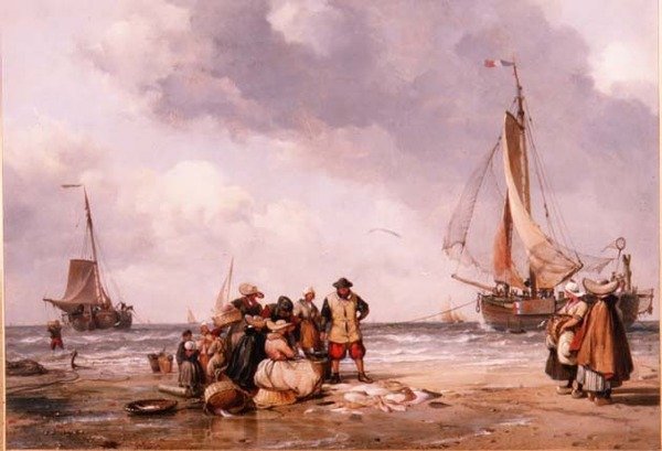 Fisherfolk Counting the Catch by Edward William Cooke