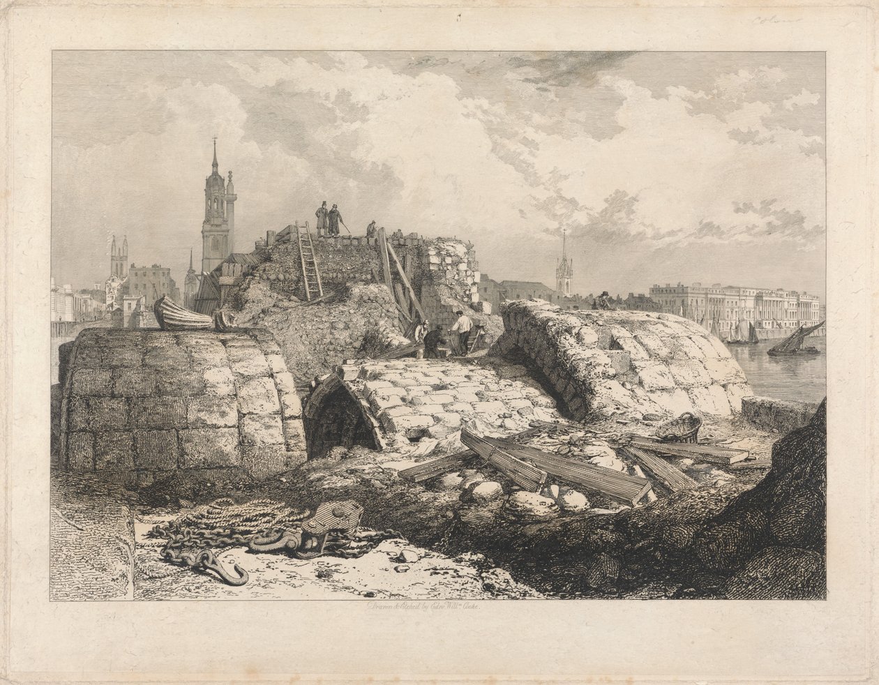 London Bridge - Demolition by Edward William Cooke