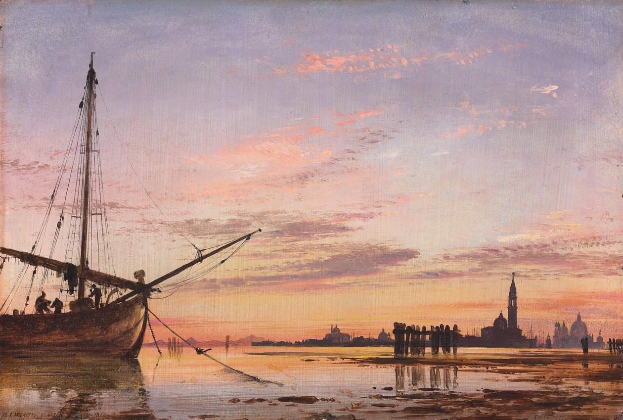 View Across the Lagoon, Venice, Sunset by Edward William Cooke