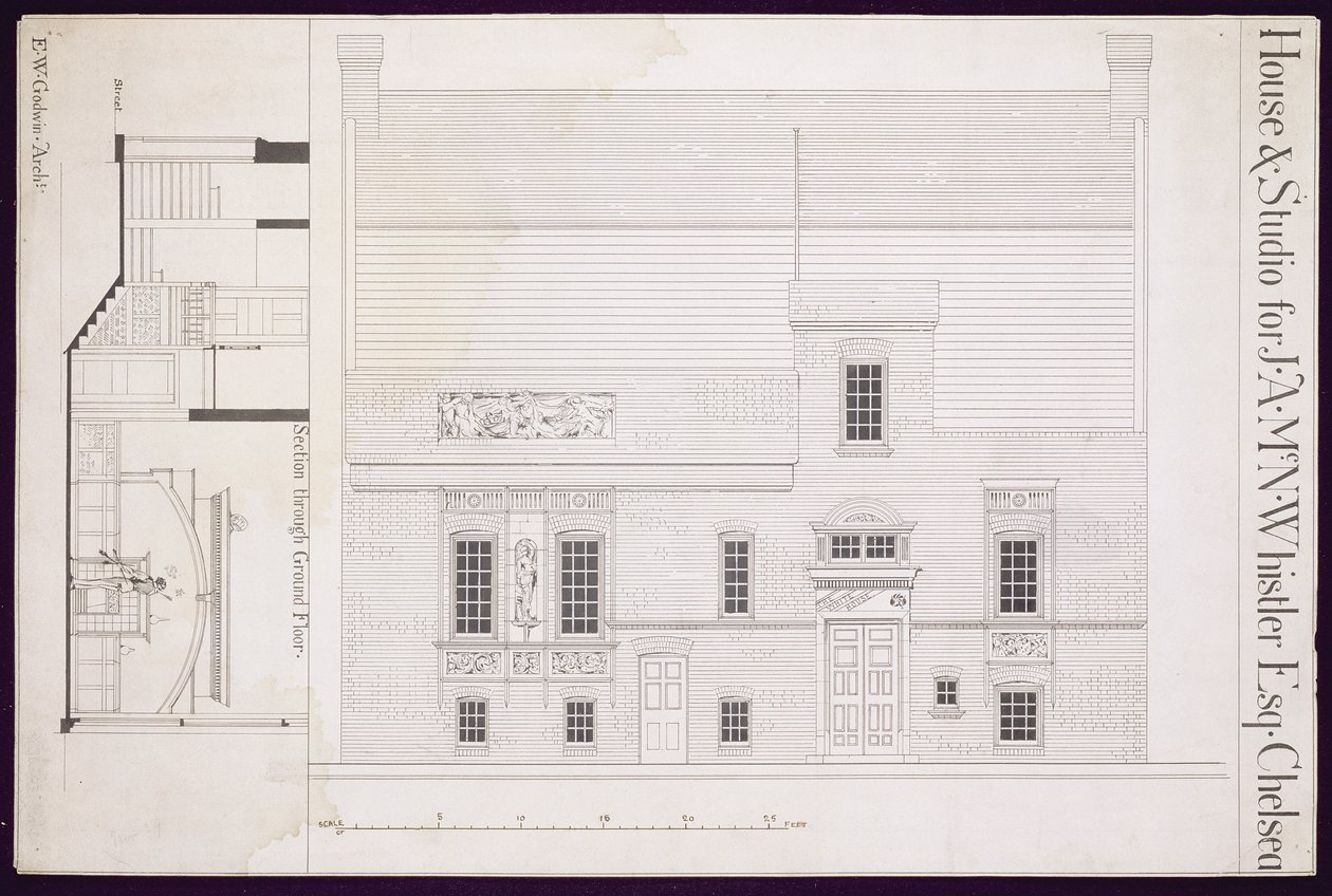 Design for House and Studio for J.A.M. Whistler Esq, Chelsea by Edward William Godwin