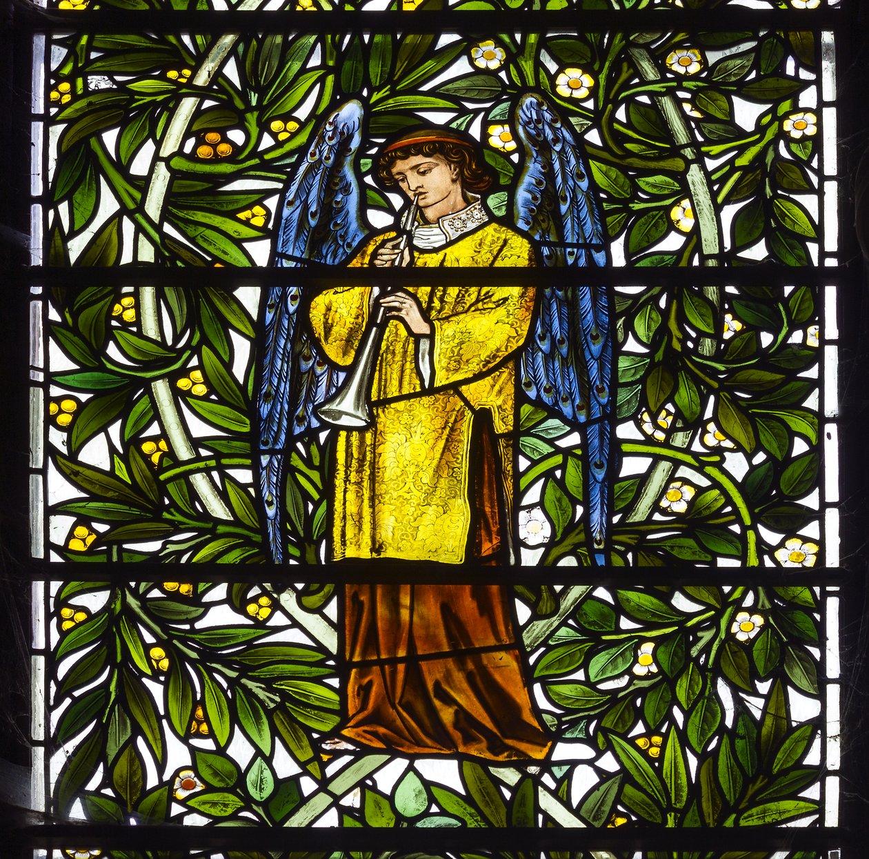 Nun Monkton, St Mary, Morris Marshall & Faulkner & Co, William Morris, Edward Burne-Jones, Angel Musician by Edward and Morris Burne Jones