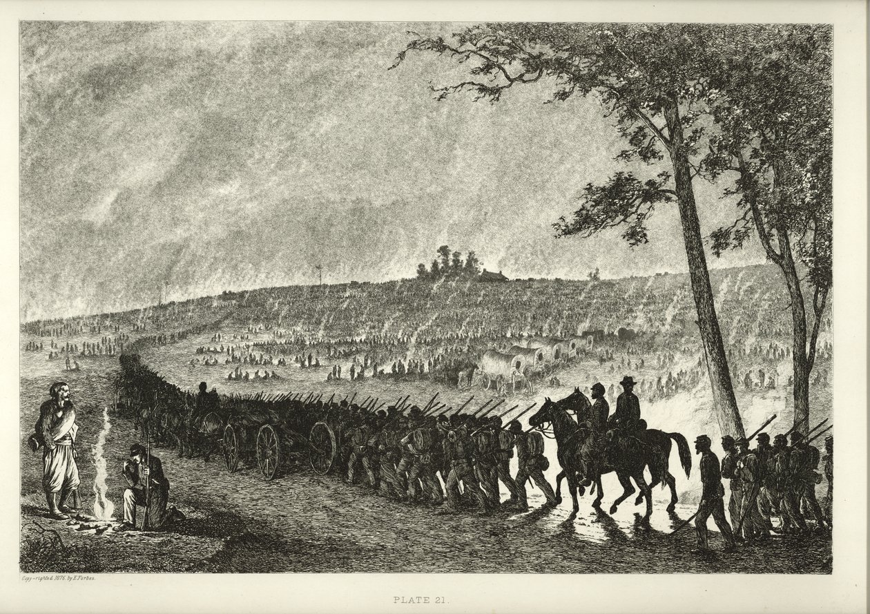 Going into Camp at Night by Edwin Austin Forbes