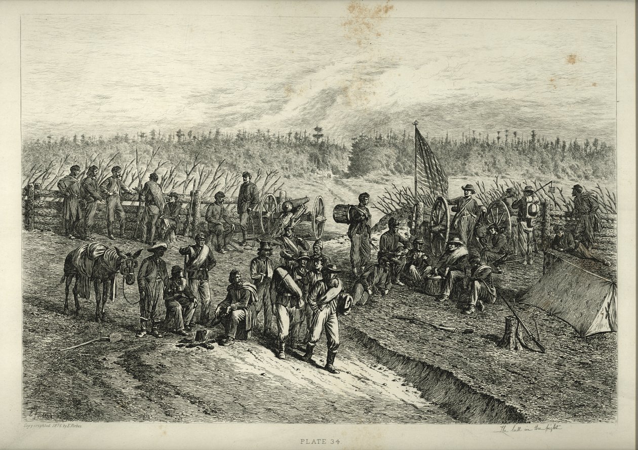 Soldiers Waiting on the Front Lines by Edwin Austin Forbes