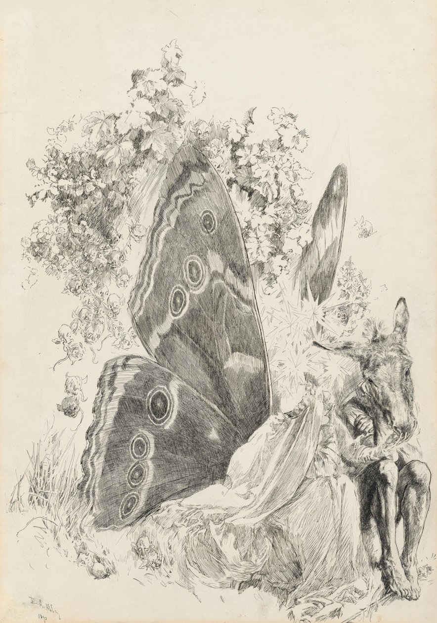Bottom & Titania, illustration for A Midsummer Night
