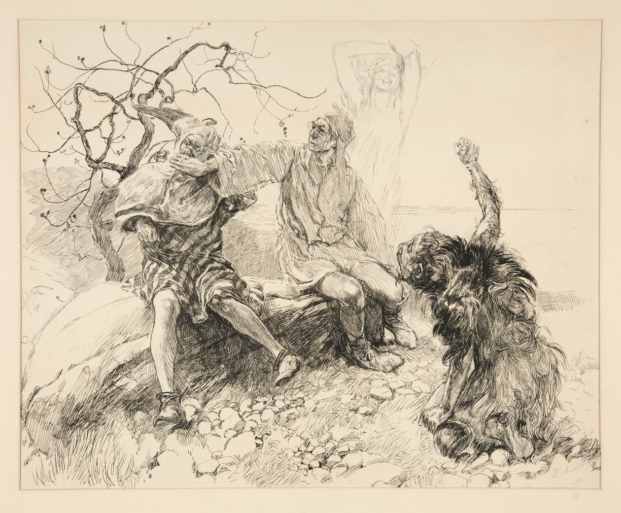 Caliban, Stephano and Trinculo (Ariel Invisible), illustration for Act II, Scene ii, The Tempest by Edwin Austin Abbey