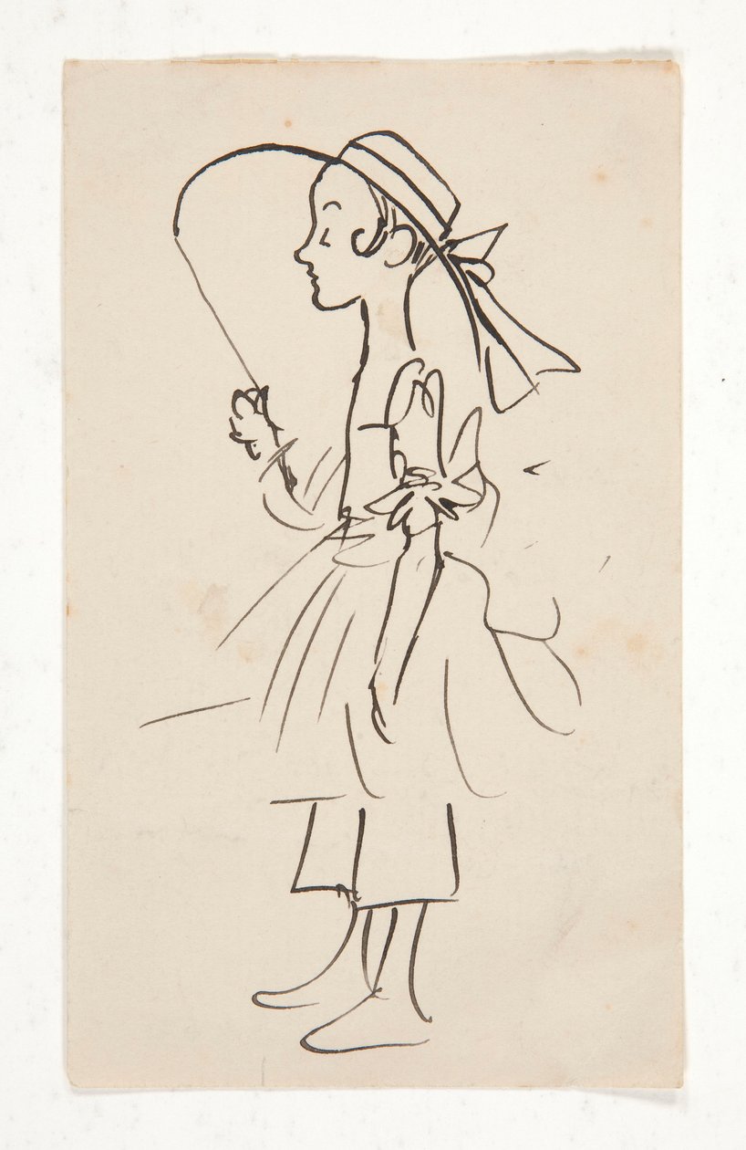 Cartoon of a Young Girl by Edwin Austin Abbey
