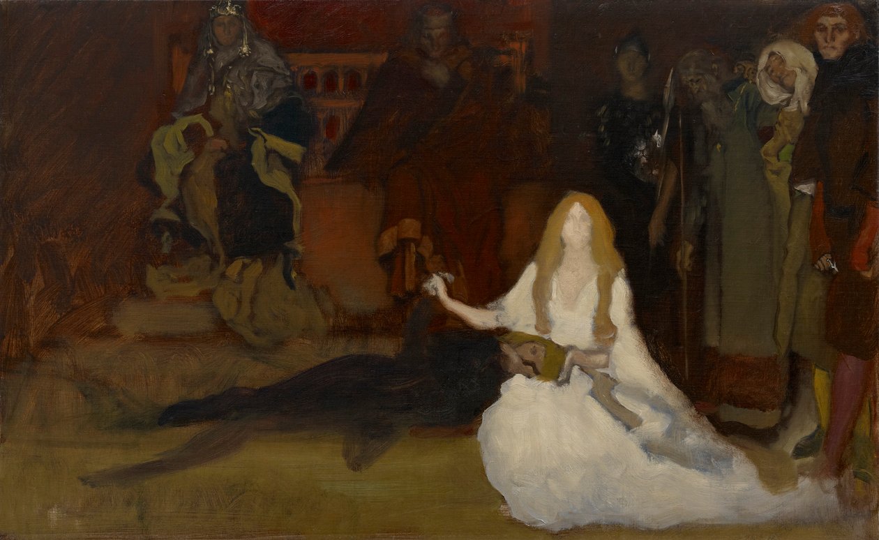 Compositional Study, for The Play Scene in Hamlet, Act III, Scene II by Edwin Austin Abbey