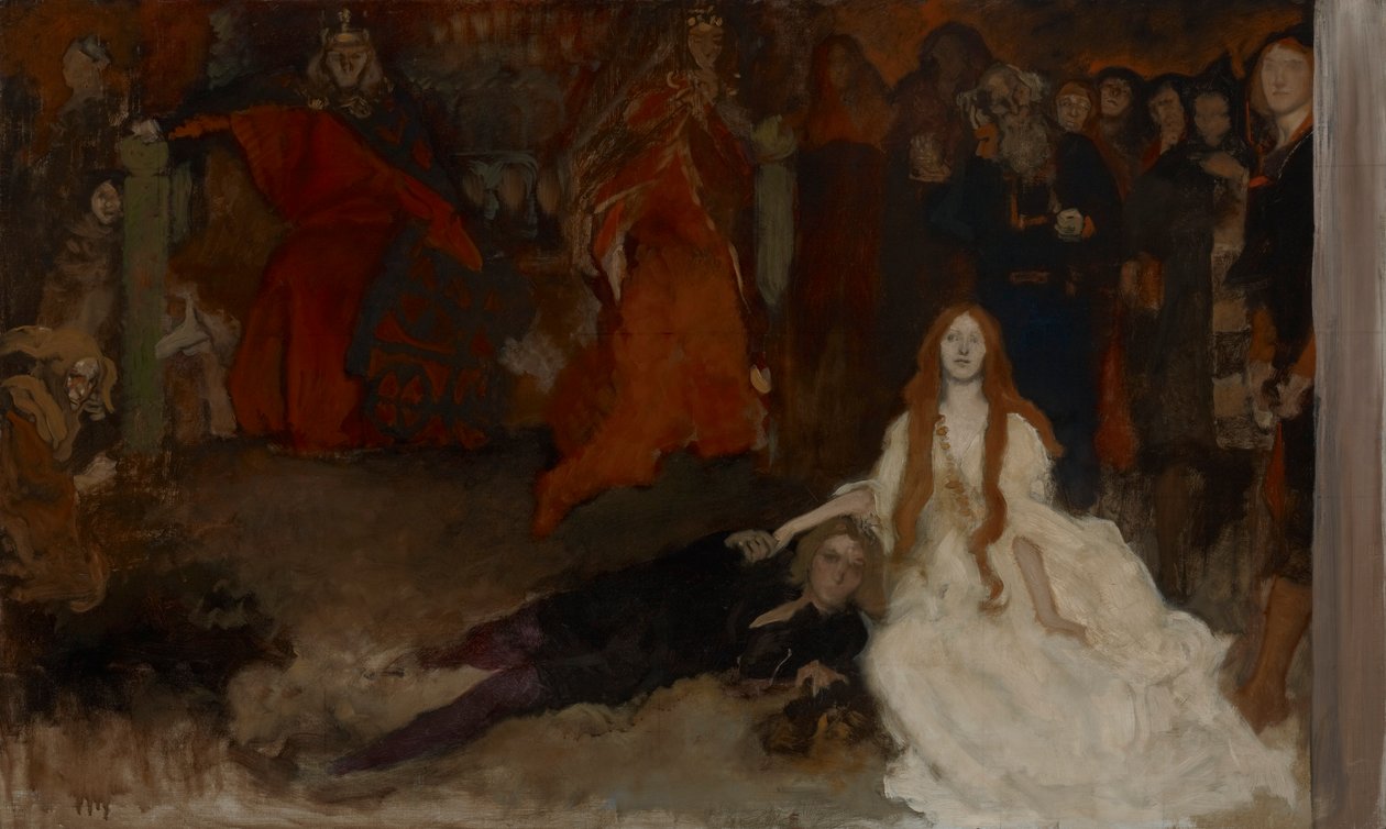 Compositional Study for The Play Scene in Hamlet, Act III, Scene II by Edwin Austin Abbey