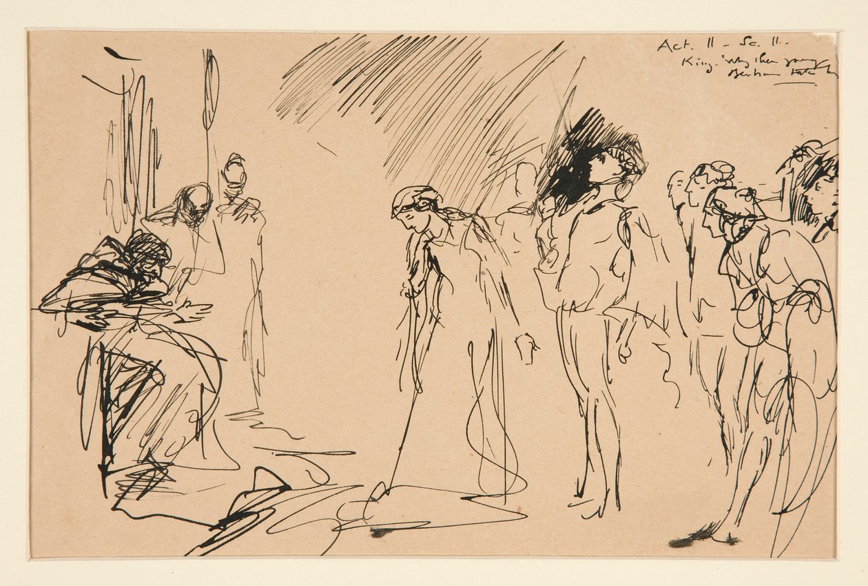 Court Scene (Act II, Scene II, King Lear?) by Edwin Austin Abbey