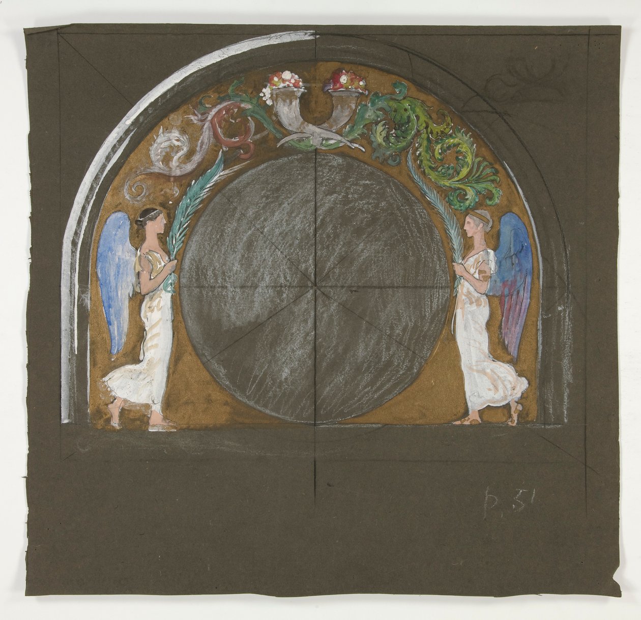 Design for Window Decoration for State Capitol Building in Harrisburg, Pennsylvania, 1902-1911 by Edwin Austin Abbey