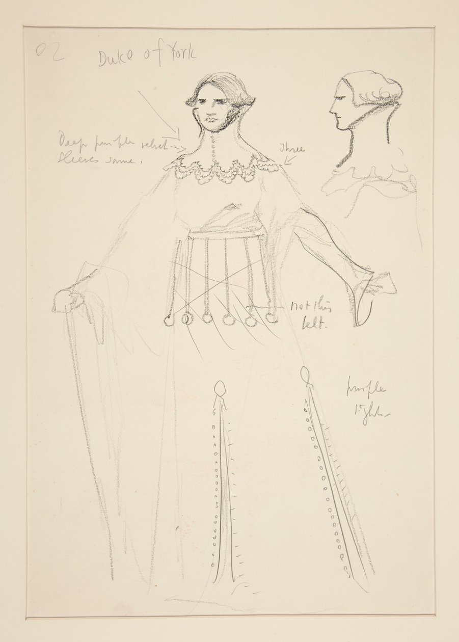 Duke of York, costume sketch for Henry Irving by Edwin Austin Abbey