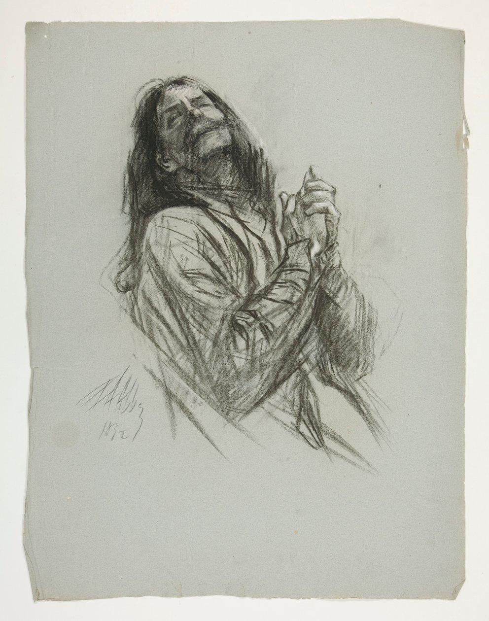 Figure study for King Arthur by Edwin Austin Abbey