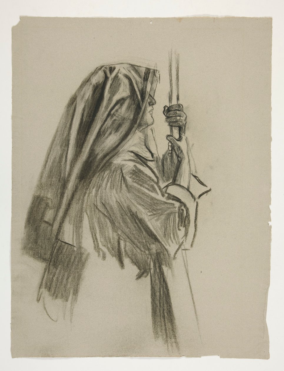 Figure study for the Knighting of Sir Galahad, from The Quest of the Holy Grail by Edwin Austin Abbey