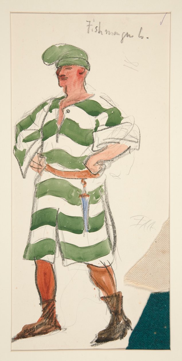 Fishmonger, Costume Sketch for Henry Irving by Edwin Austin Abbey