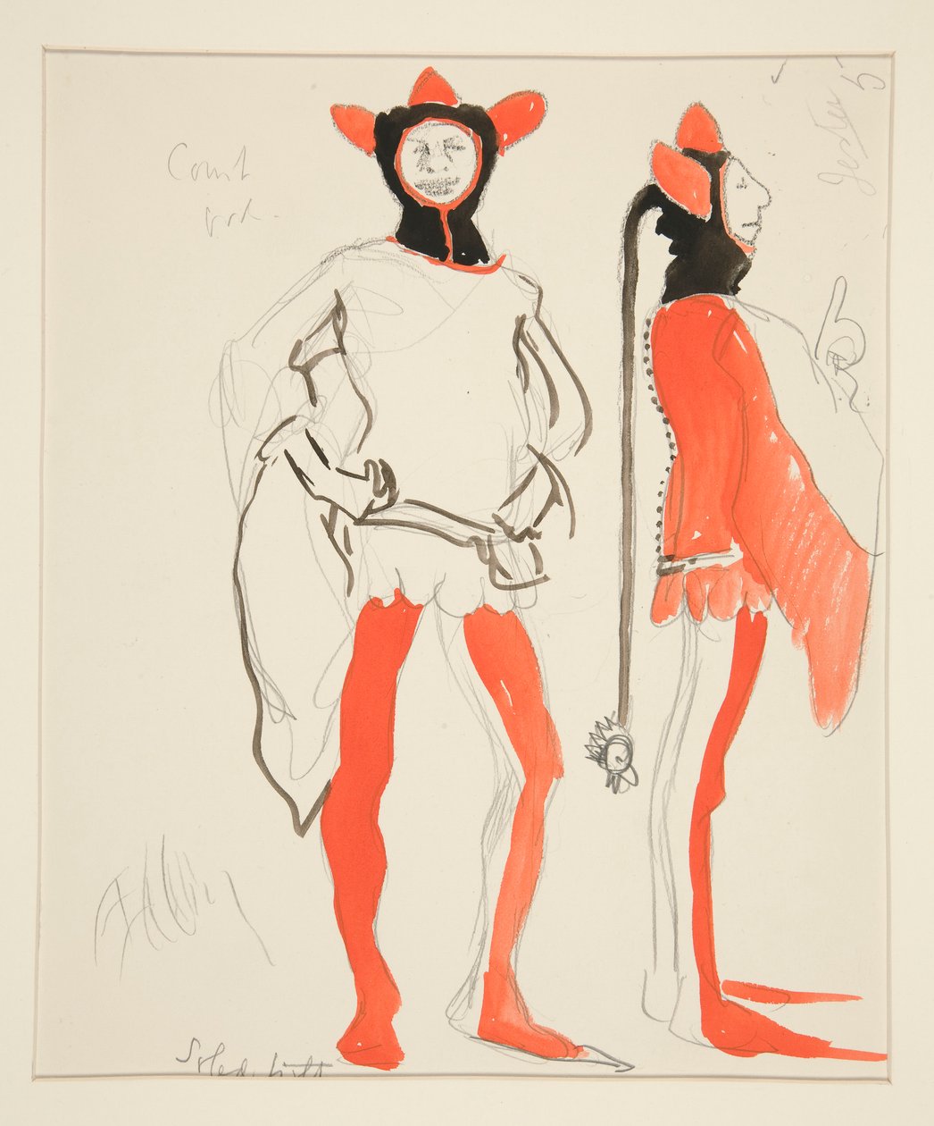 Jesters, Costume Sketch for Henry Irving by Edwin Austin Abbey