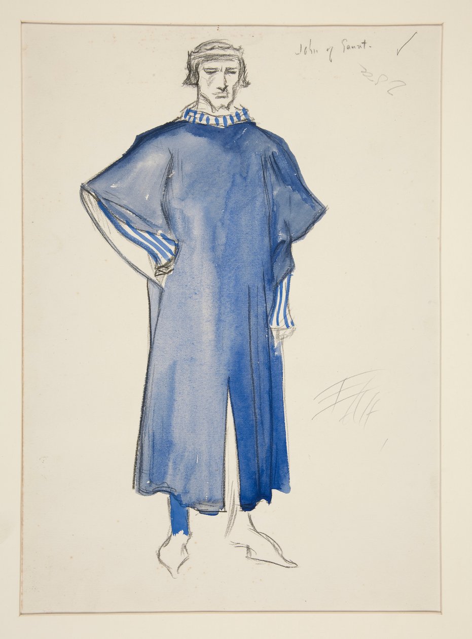 John of Gaunt, Costume Sketch for Henry Irving by Edwin Austin Abbey