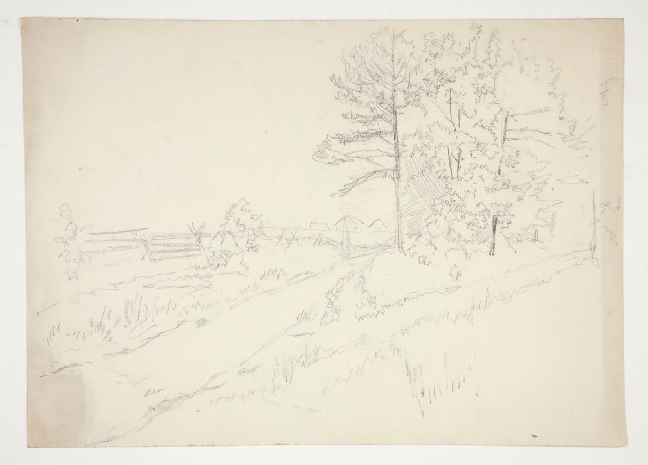 Landscape with Road Running Through by Edwin Austin Abbey