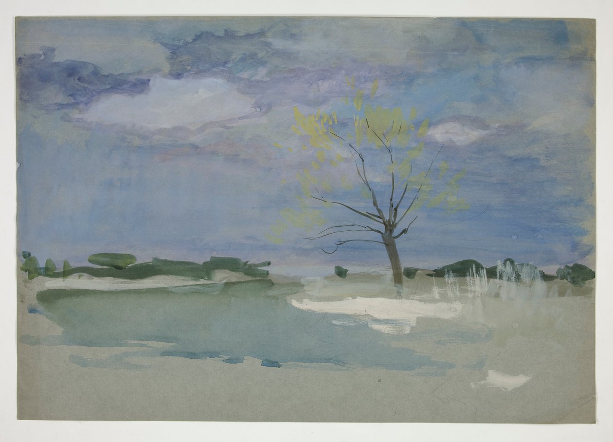 Landscape with Tree by Edwin Austin Abbey