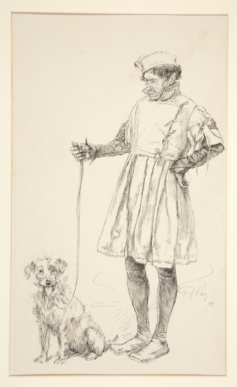 Launce and His Dog, from Act IV, Scene iv, Two Gentlemen of Verona by Edwin Austin Abbey