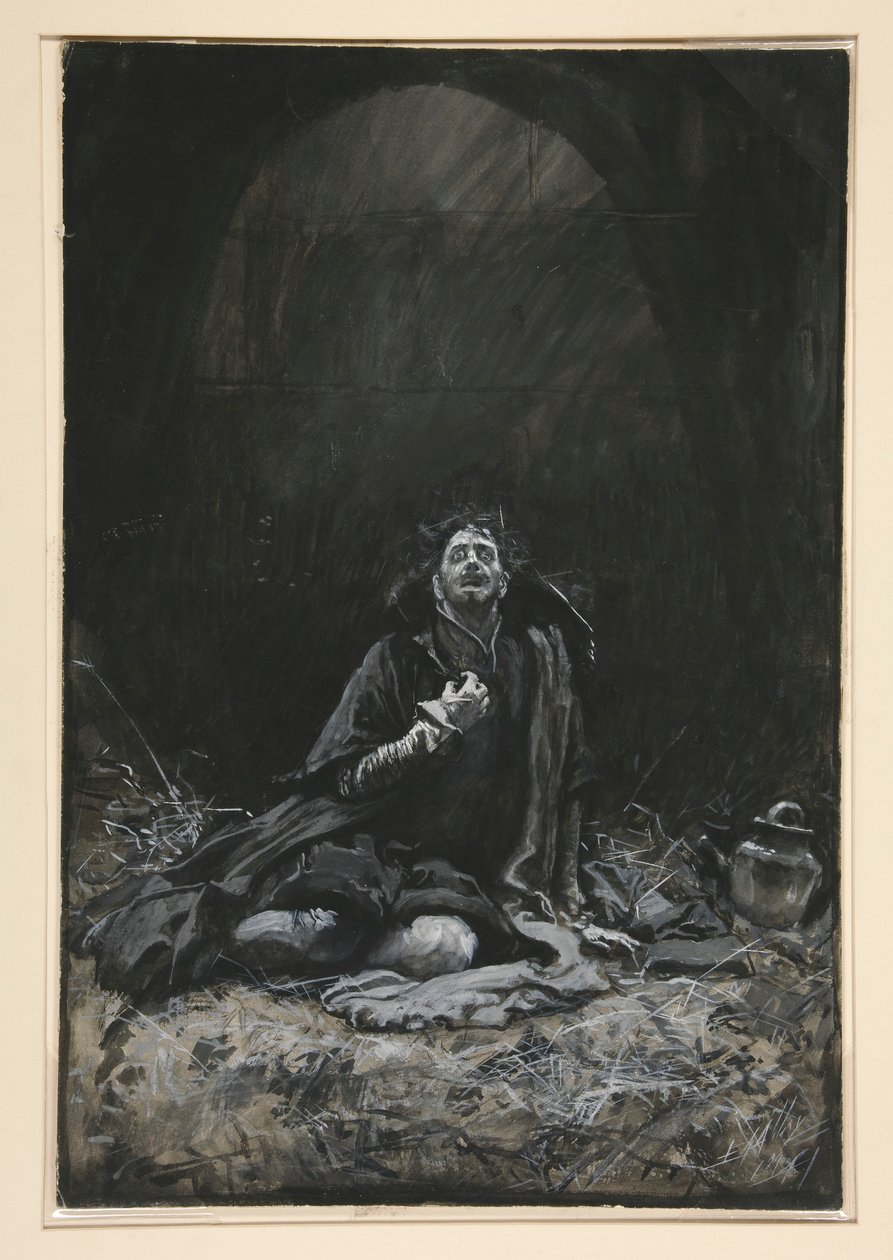 Malvolio in the Dungeon, Illustration for Act III, Scene IV, Twelfth Night by Edwin Austin Abbey