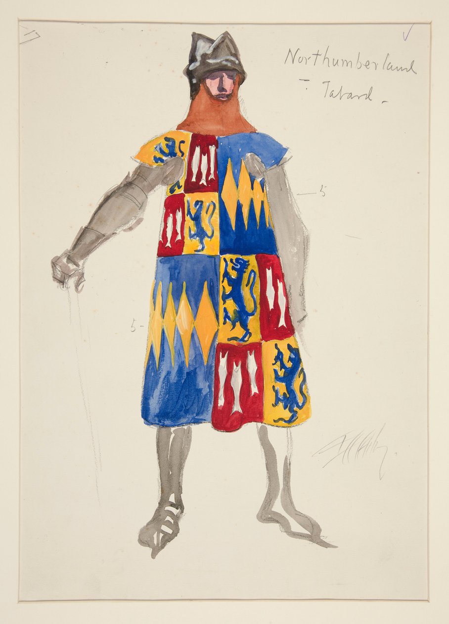 Northumberland - Tabard, Costume Sketch for Henry Irving by Edwin Austin Abbey