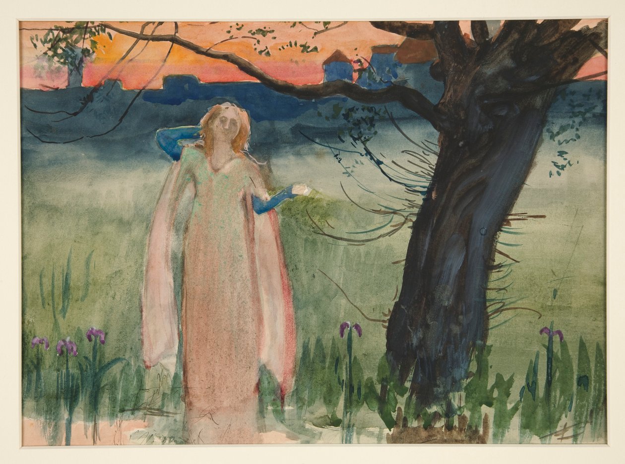 Ophelia by the Brook - Act IV, Scene VII, Hamlet by Edwin Austin Abbey
