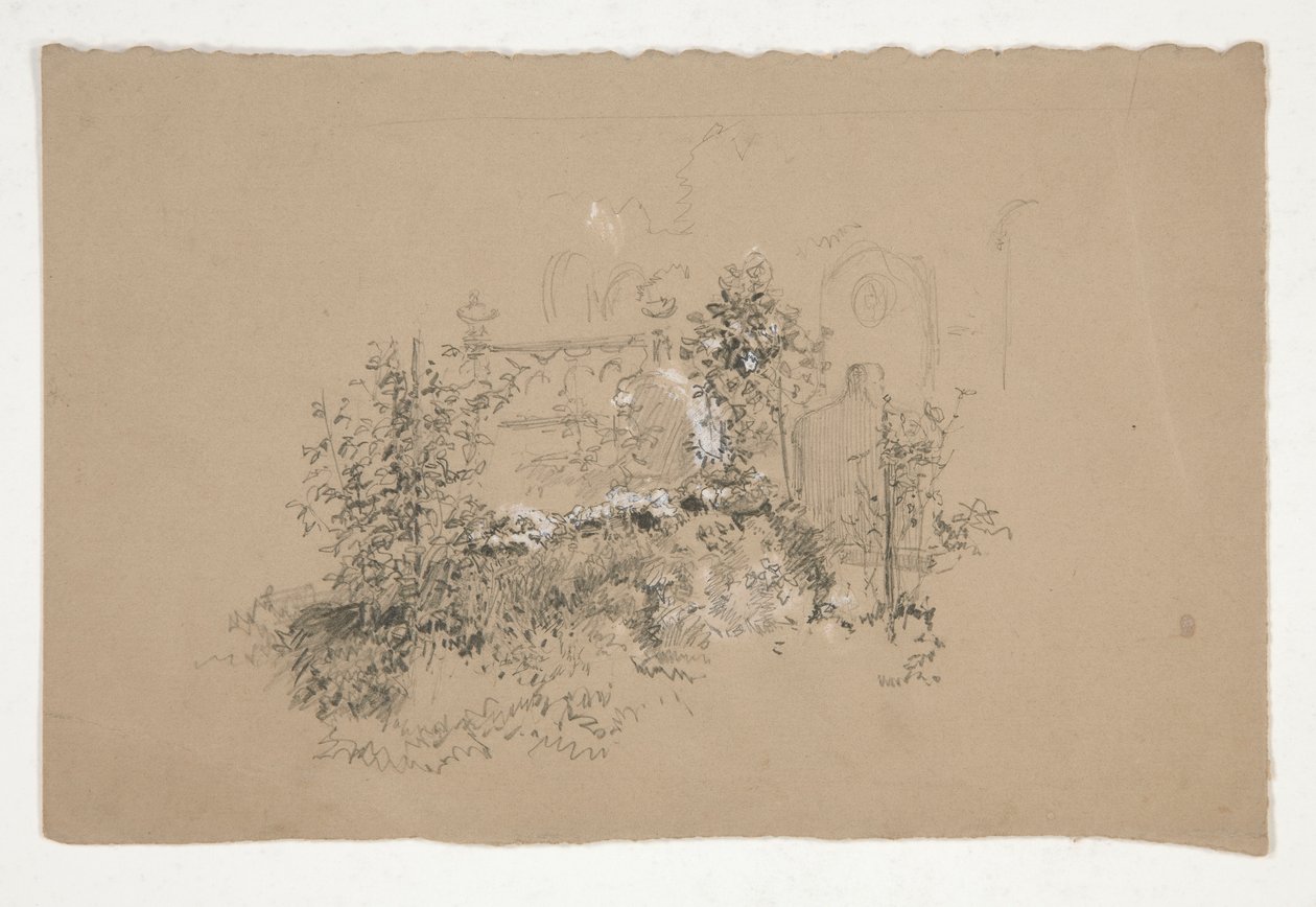 Overgrown Garden or Cemetery by Edwin Austin Abbey