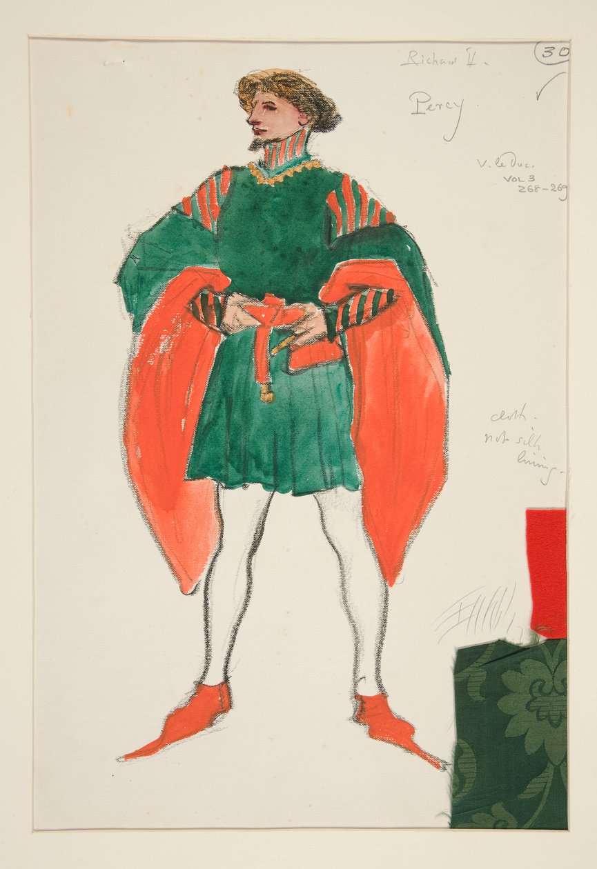 Percy, Costume Sketch for Henry Irving by Edwin Austin Abbey
