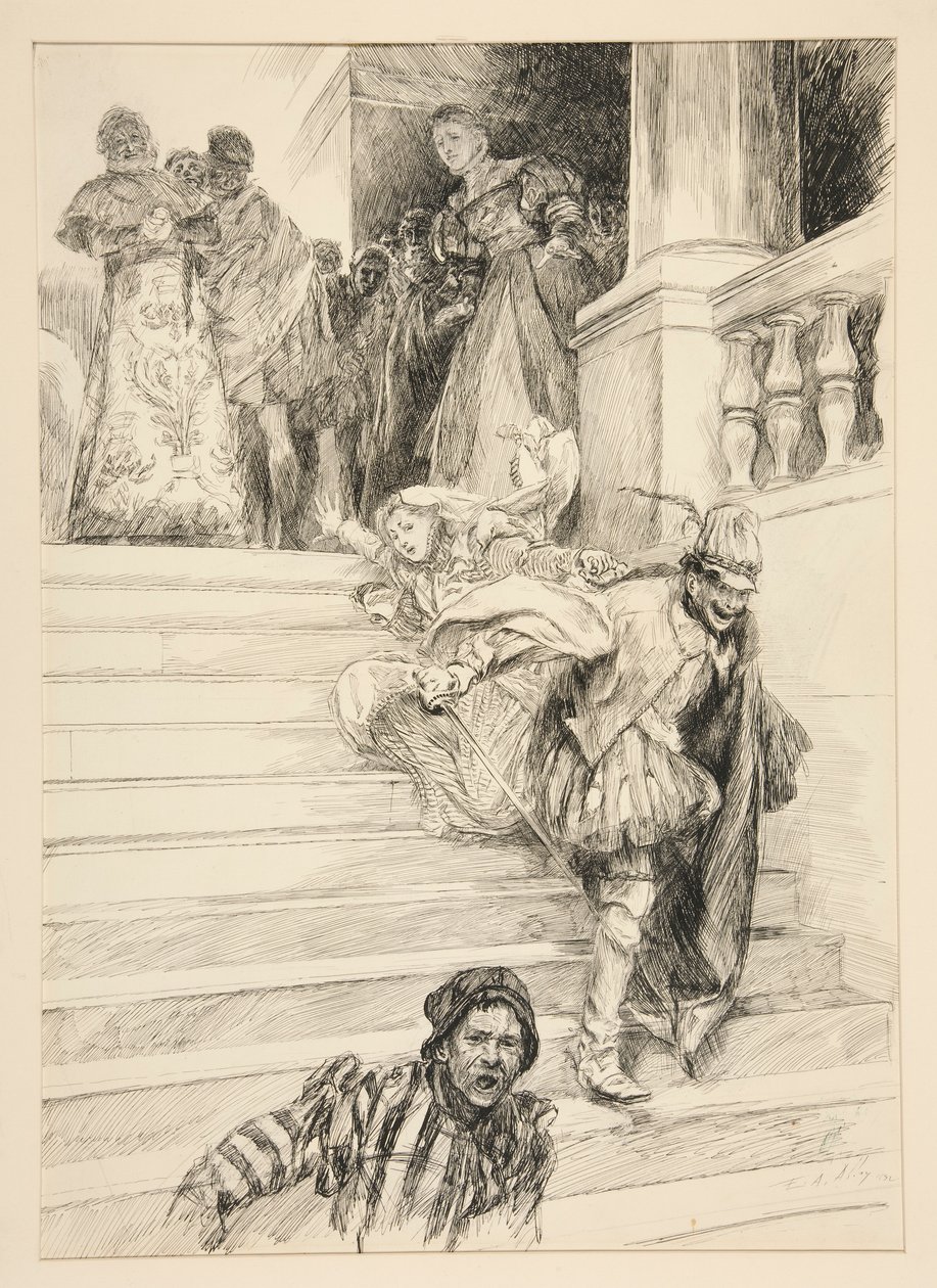 Petruchio Bears Off His Bride, from Act III, Scene ii, Taming of the Shrew by Edwin Austin Abbey