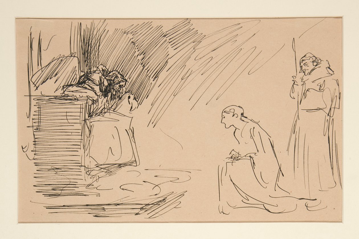 Preliminary Sketch for Act II, Scene I, All by Edwin Austin Abbey