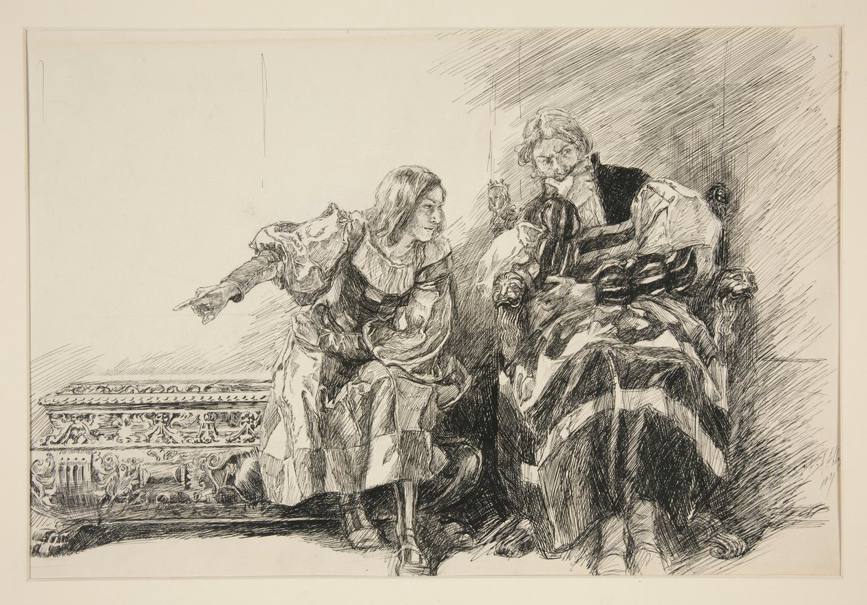 Proteus and the Duke, from Act III, Scene I, Two Gentlemen of Verona by Edwin Austin Abbey