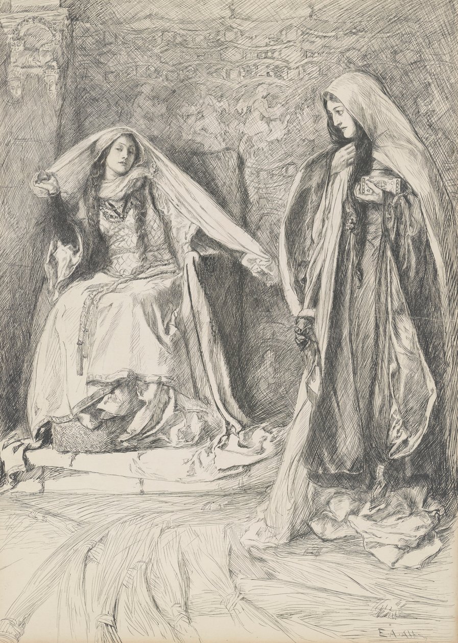 Rebecca and Rowena, illustration for Ivanhoe by Edwin Austin Abbey