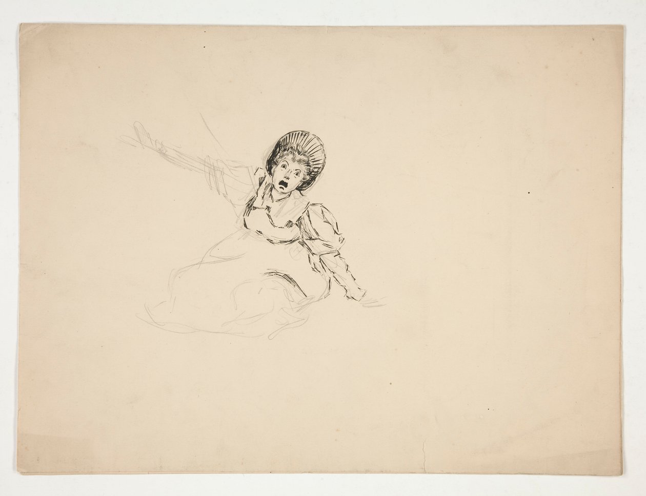 Screaming Woman (study for .3439), sketch for The Lay of the Lobster by Edwin Austin Abbey