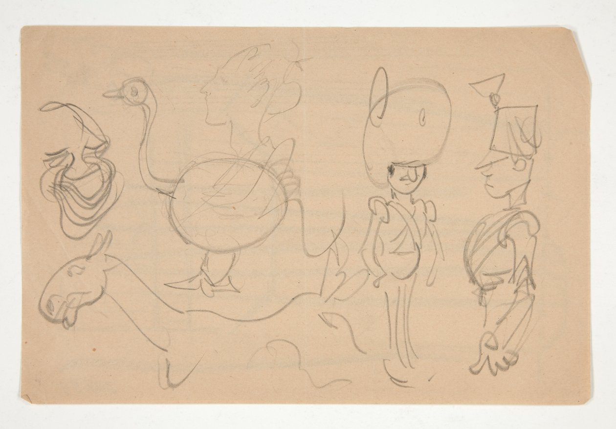 Sheet of Doodles by Edwin Austin Abbey