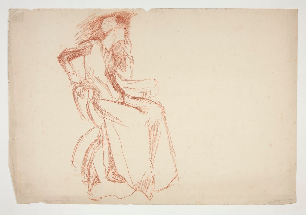 Sketch of a female figure, seated by Edwin Austin Abbey