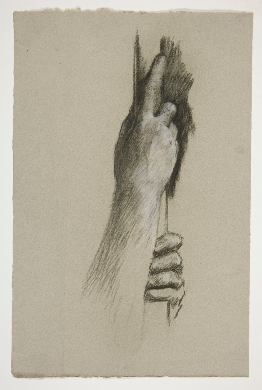 Sketch of Two Hands Climbing a Pole by Edwin Austin Abbey