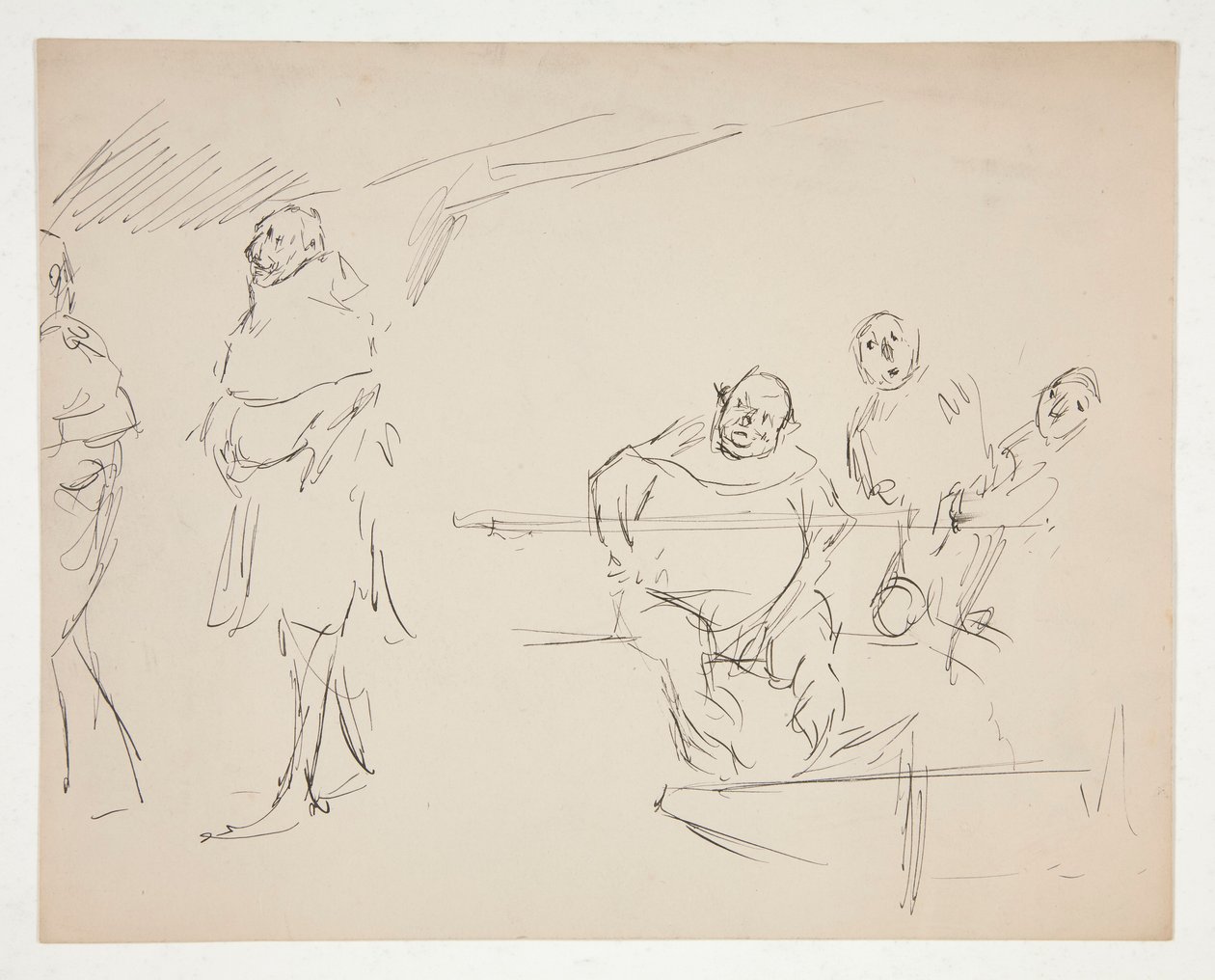 Studies for an Unidentified Shakespearean Play (Falstaff?) (recto and verso) by Edwin Austin Abbey