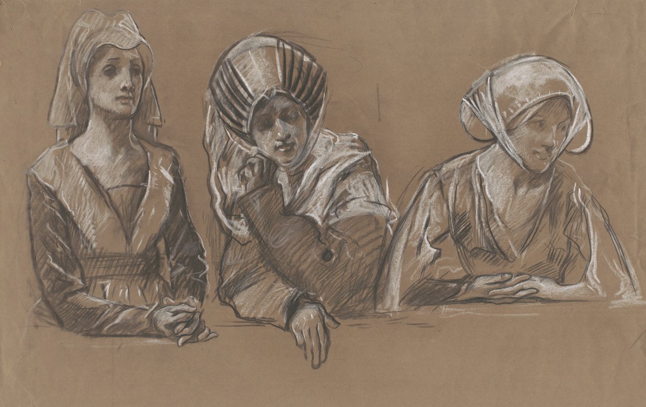 Studies of 3 Women for the Royal Exchange by Edwin Austin Abbey