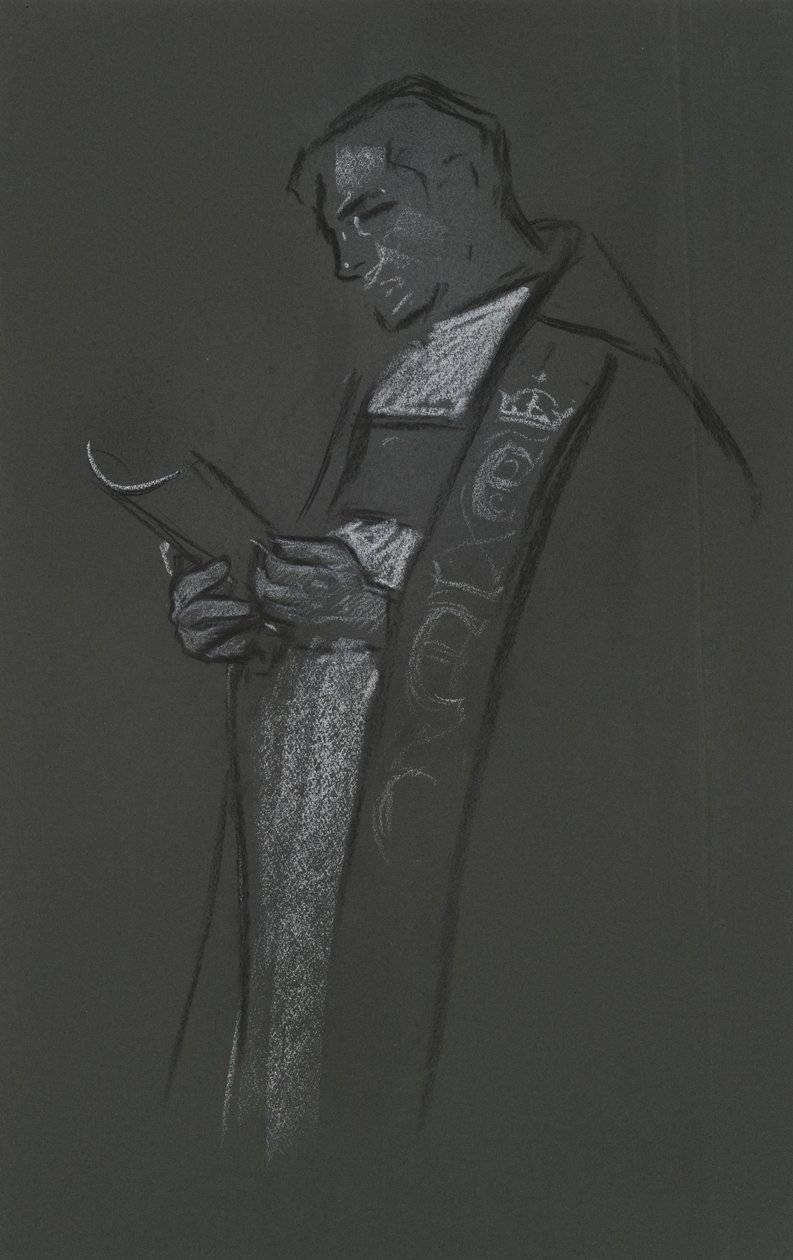 Study of Bishop for Coronation of Edward VII by Edwin Austin Abbey