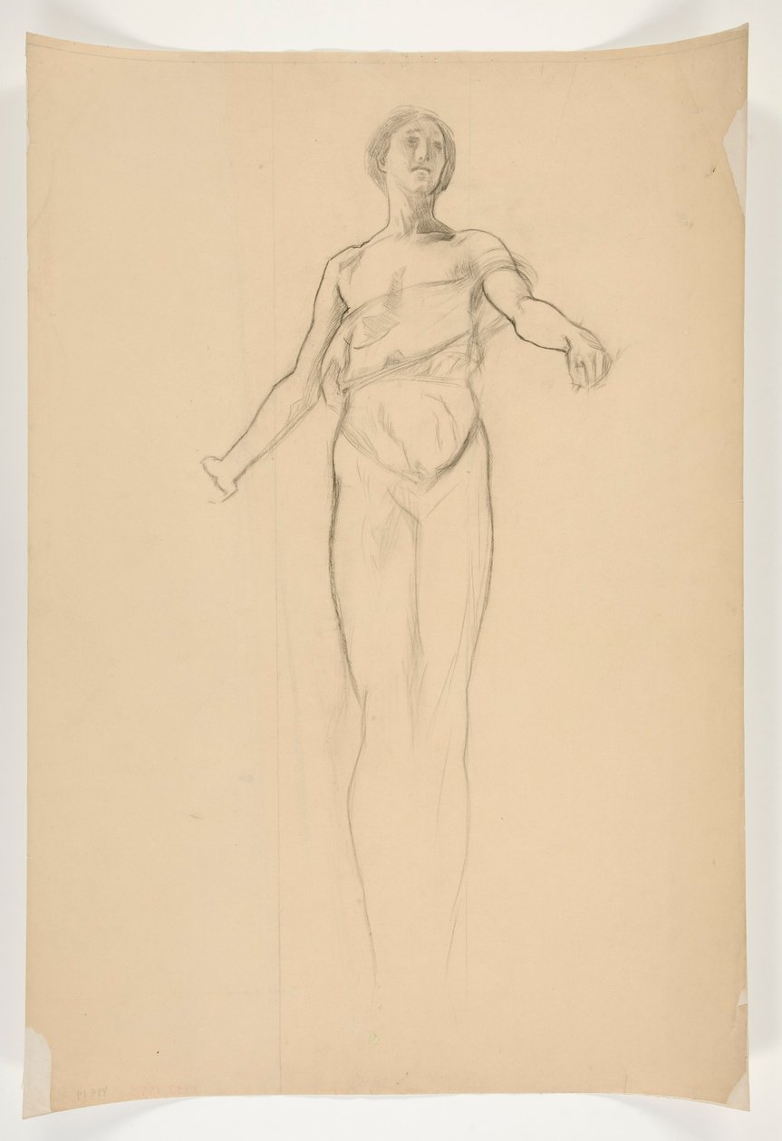 Study of an allegorical female figure for mural at the state capitol building in Harrisburg, Pennsylvania (completed by John Singer Sargent) by Edwin Austin Abbey