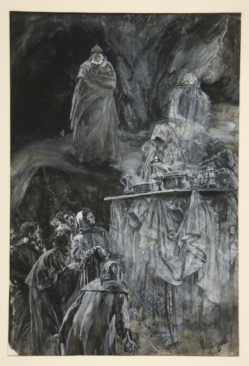 The Banquet, Illustration for Act III, Scene III, The Tempest by Edwin Austin Abbey