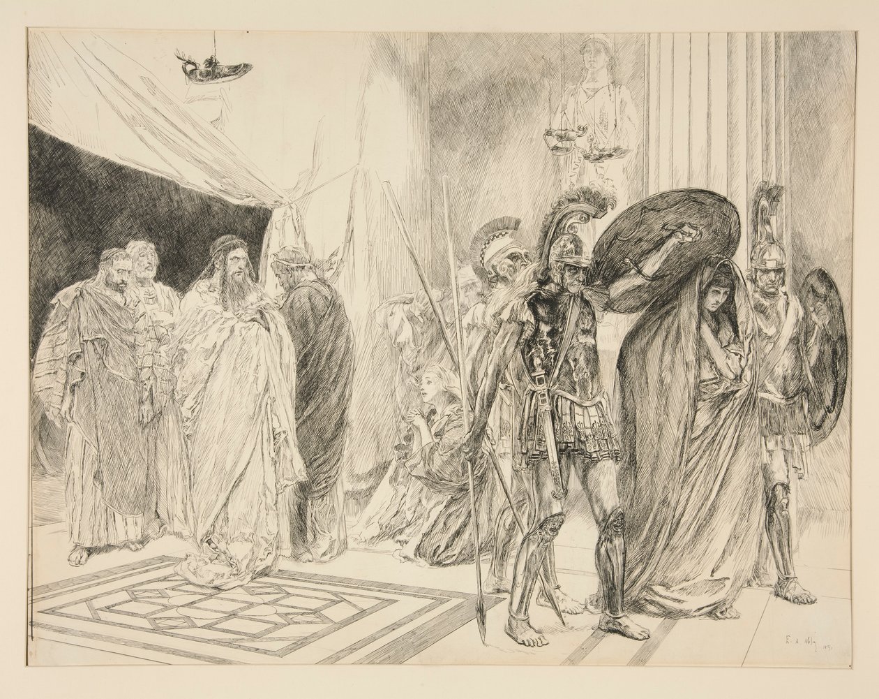 The Imprisonment of the Queen - Act II, Scene I, The Winter by Edwin Austin Abbey