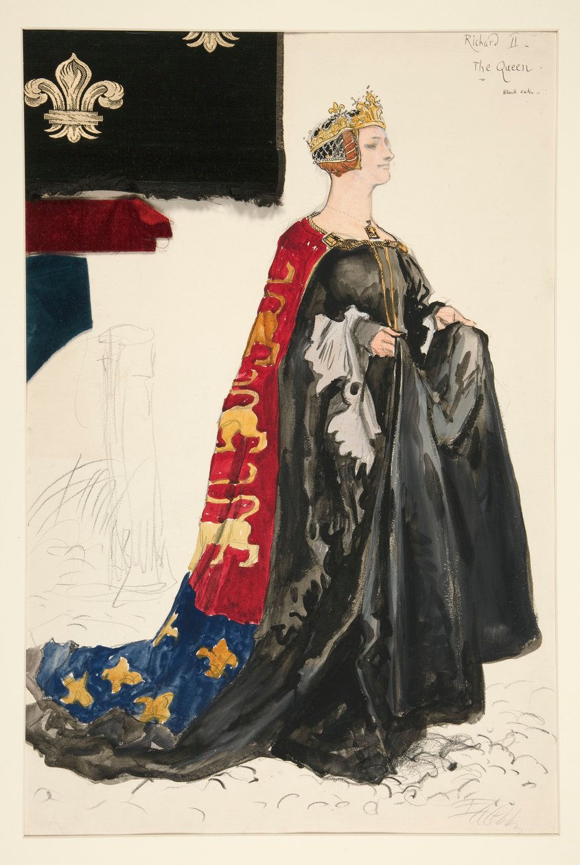 The Queen (in Black), Costume Sketch for Henry Irving by Edwin Austin Abbey