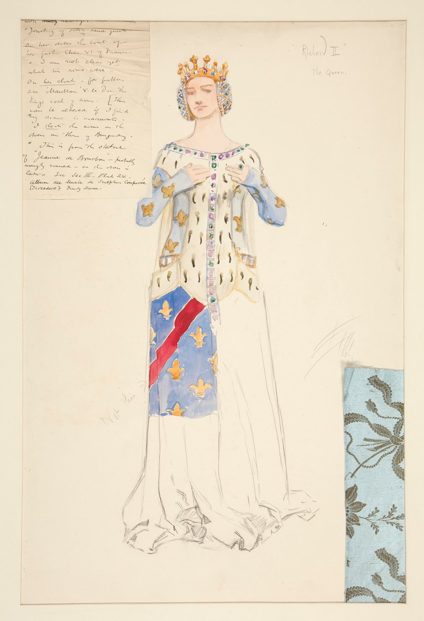 The Queen, Costume Sketch for King Richard II by Edwin Austin Abbey