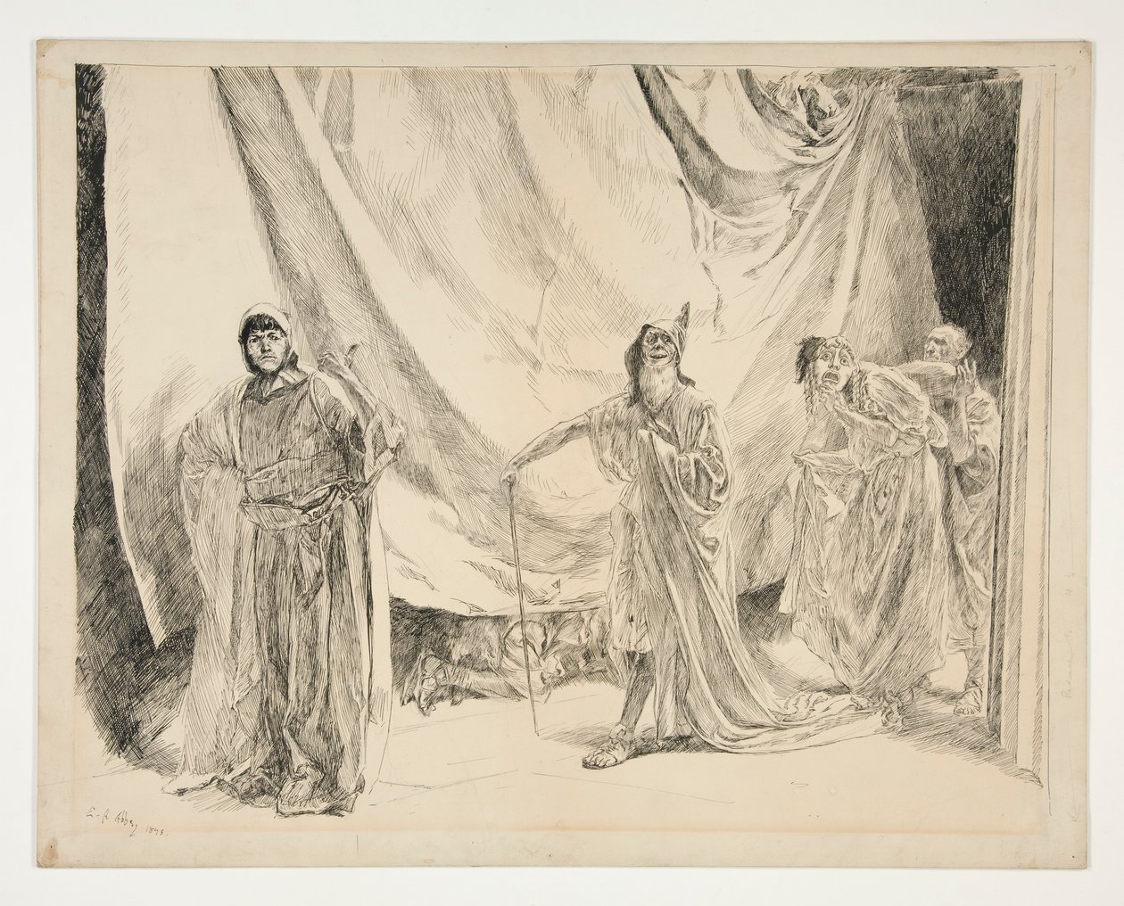 The Re-entrance of the Players, Illustration for Act V, Scene I, A Midsummer Night by Edwin Austin Abbey