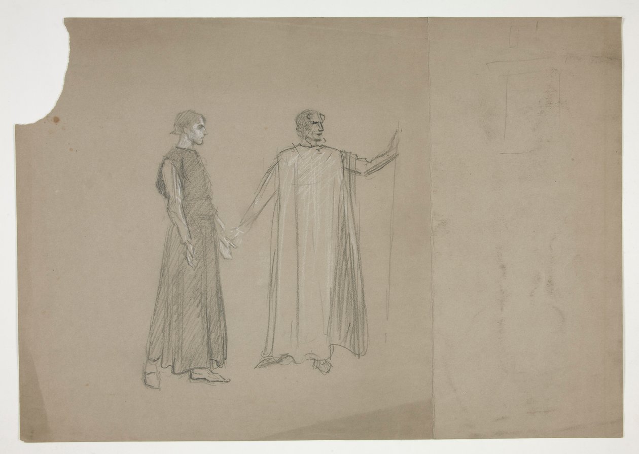Two Figures: Early Study by Edwin Austin Abbey