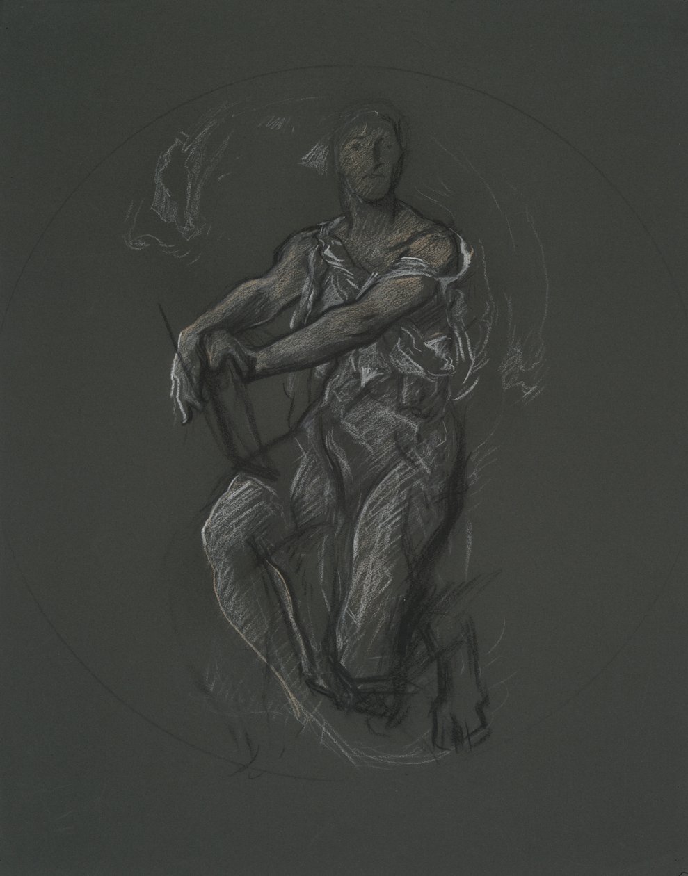 Unidentified figure study for mural project at the Pennsylvania state capitol building, Harrisburg, 1902-1911 by Edwin Austin Abbey