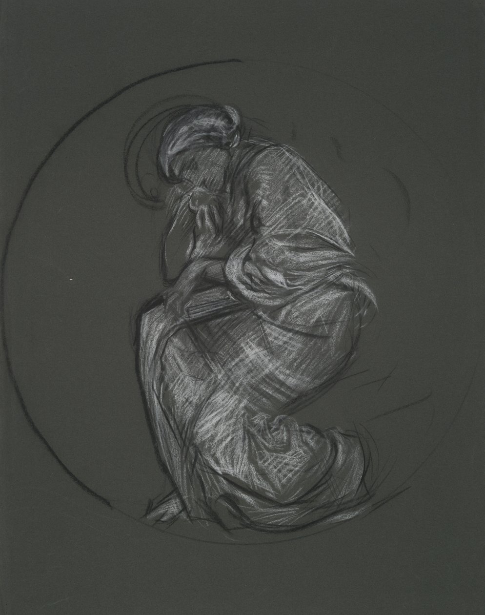 Unidentified figure study for mural project at the Pennsylvania state capitol building, Harrisburg, 1902-1911 by Edwin Austin Abbey