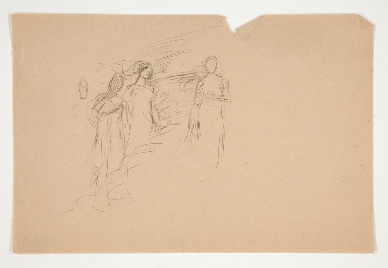 Unidentified Illustration - Study of Three Female Figures by Edwin Austin Abbey